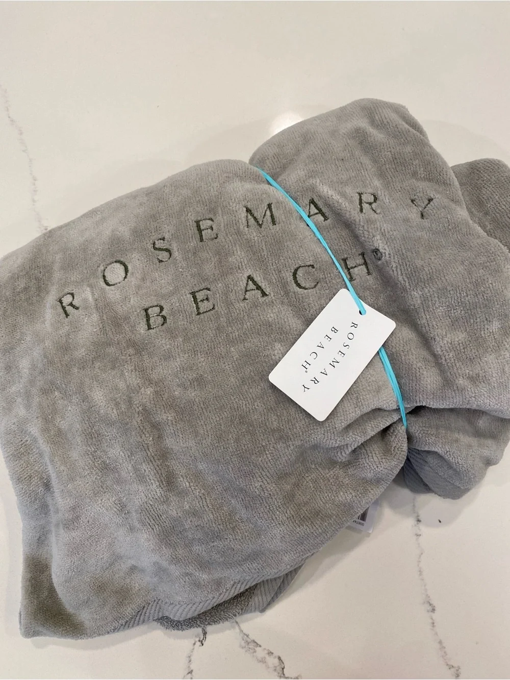 Rosemary Beach Gray Plush Beach Towel